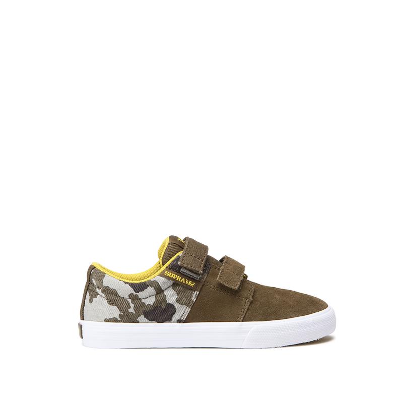 Zapatillas Bajas Supra Argentina Niños - STACKS II VULC VELCRO Camuflaje / Verde Oliva (TAGJW-2593)